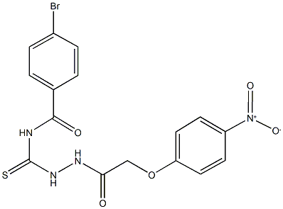 4-bromo-N-{[2-({4-nitrophenoxy}acetyl)hydrazino]carbothioyl}benzamide 结构式