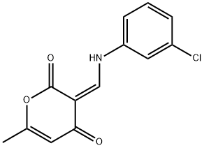 3-[(3-chloroanilino)methylene]-6-methyl-2H-pyran-2,4(3H)-dione,181277-25-8,结构式