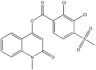 1-methyl-2-oxo-1,2-dihydro-4-quinolinyl 2,3-dichloro-4-(methylsulfonyl)benzoate Structure