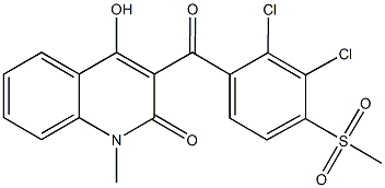 3-[2,3-dichloro-4-(methylsulfonyl)benzoyl]-4-hydroxy-1-methyl-2(1H)-quinolinone,181938-40-9,结构式