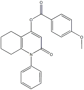 2-oxo-1-phenyl-1,2,5,6,7,8-hexahydro-4-quinolinyl 4-methoxybenzoate Structure