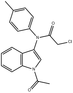 N-(1-acetyl-1H-indol-3-yl)-2-chloro-N-(4-methylphenyl)acetamide,182123-30-4,结构式