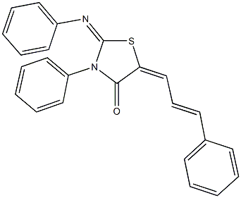 3-phenyl-2-(phenylimino)-5-(3-phenyl-2-propenylidene)-1,3-thiazolidin-4-one Structure