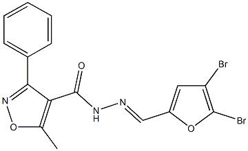 N'-[(4,5-dibromo-2-furyl)methylene]-5-methyl-3-phenyl-4-isoxazolecarbohydrazide 化学構造式