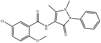 5-chloro-N-(1,5-dimethyl-3-oxo-2-phenyl-2,3-dihydro-1H-pyrazol-4-yl)-2-methoxybenzamide 结构式