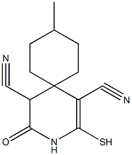 9-methyl-4-oxo-2-sulfanyl-3-azaspiro[5.5]undec-1-ene-1,5-dicarbonitrile,185414-46-4,结构式