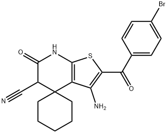 3-amino-2-(4-bromobenzoyl)-6-oxo-4,5,6,7-tetrahydrospiro(thieno[2,3-b]pyridine-4,1'-cyclohexane)-5-carbonitrile|