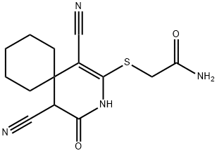 2-[(1,5-dicyano-4-oxo-3-azaspiro[5.5]undec-1-en-2-yl)sulfanyl]acetamide 结构式