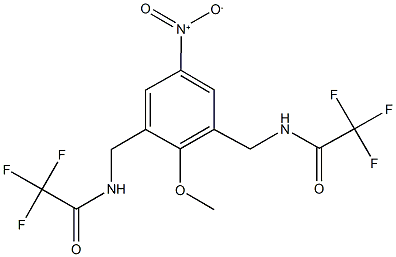 2,2,2-trifluoro-N-(5-nitro-2-methoxy-3-{[(trifluoroacetyl)amino]methyl}benzyl)acetamide 化学構造式