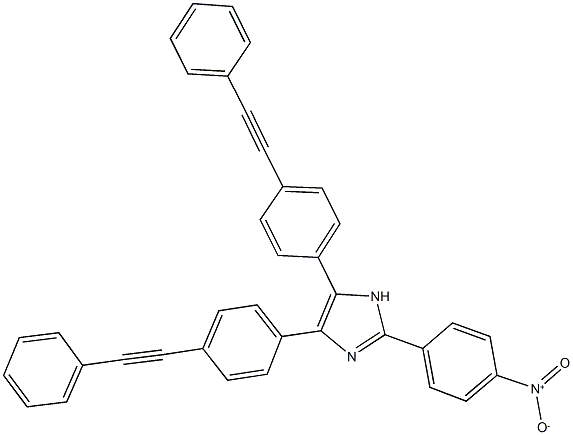 2-{4-nitrophenyl}-4,5-bis[4-(phenylethynyl)phenyl]-1H-imidazole 结构式