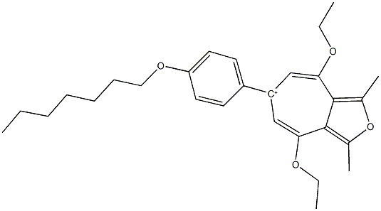 4,8-diethoxy-6-[4-(heptyloxy)phenyl]-1,3-dimethyl-6-cyclohepta[c]furanium Structure
