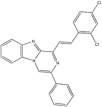 1-[2-(2,4-dichlorophenyl)vinyl]-3-phenylpyrazino[1,2-a]benzimidazole Struktur