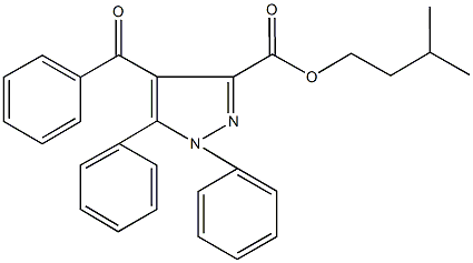 isopentyl 4-benzoyl-1,5-diphenyl-1H-pyrazole-3-carboxylate Structure