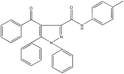 N-(p-トリル)-1,5-ジフェニル-4-ベンゾイル-1H-ピラゾール-3-カルボアミド 化学構造式