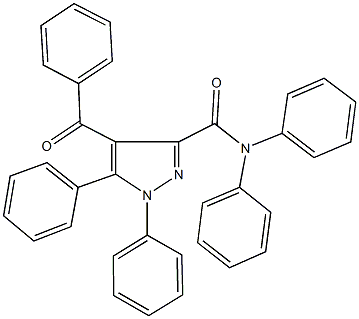 4-benzoyl-N,N,1,5-tetraphenyl-1H-pyrazole-3-carboxamide,188724-69-8,结构式