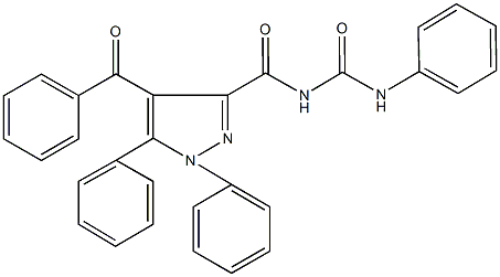 N-[(4-benzoyl-1,5-diphenyl-1H-pyrazol-3-yl)carbonyl]-N'-phenylurea Struktur