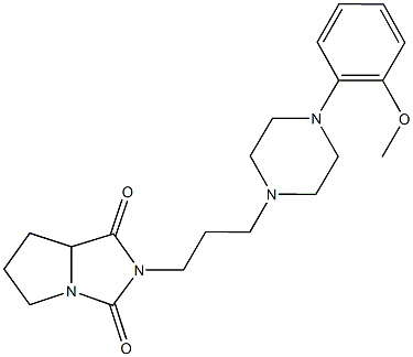 2-{3-[4-(2-methoxyphenyl)-1-piperazinyl]propyl}tetrahydro-1H-pyrrolo[1,2-c]imidazole-1,3(2H)-dione 化学構造式