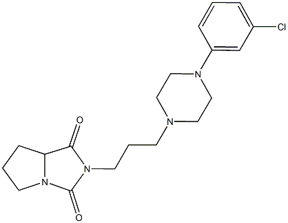 2-{3-[4-(3-chlorophenyl)-1-piperazinyl]propyl}tetrahydro-1H-pyrrolo[1,2-c]imidazole-1,3(2H)-dione Structure