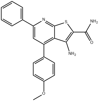 3-amino-4-(4-methoxyphenyl)-6-phenylthieno[2,3-b]pyridine-2-carboxamide Structure