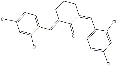 2,6-ビス(2,4-ジクロロベンジリデン)シクロヘキサノン 化学構造式