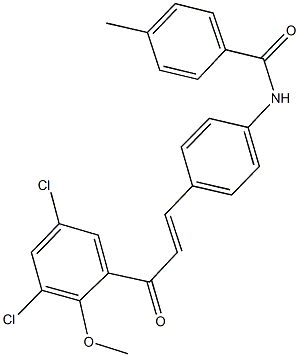 N-{4-[3-(3,5-dichloro-2-methoxyphenyl)-3-oxo-1-propenyl]phenyl}-4-methylbenzamide,190437-08-2,结构式