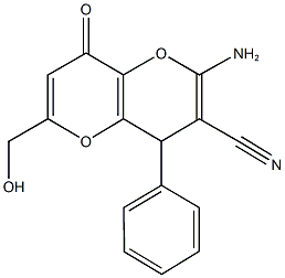 2-amino-6-(hydroxymethyl)-8-oxo-4-phenyl-4,8-dihydropyrano[3,2-b]pyran-3-carbonitrile Structure