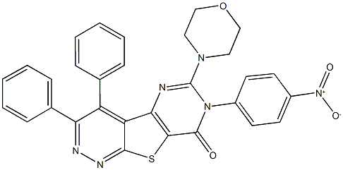 7-{4-nitrophenyl}-6-(4-morpholinyl)-3,4-diphenylpyrimido[4',5':4,5]thieno[2,3-c]pyridazin-8(7H)-one Structure