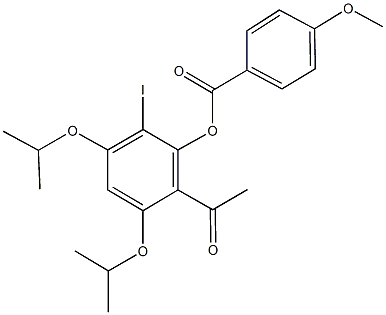 2-acetyl-6-iodo-3,5-diisopropoxyphenyl 4-methoxybenzoate 结构式