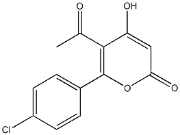 5-acetyl-6-(4-chlorophenyl)-4-hydroxy-2H-pyran-2-one,19722-52-2,结构式