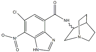 N-(1-azabicyclo[2.2.2]oct-3-yl)-6-chloro-7-nitro-1H-benzimidazole-4-carboxamide 结构式