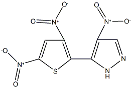5-{3,5-bisnitro-2-thienyl}-4-nitro-1H-pyrazole Struktur