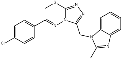 6-(4-chlorophenyl)-3-[(2-methyl-1H-benzimidazol-1-yl)methyl]-7H-[1,2,4]triazolo[3,4-b][1,3,4]thiadiazine Structure