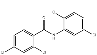 2,4-dichloro-N-(5-chloro-2-methoxyphenyl)benzamide Struktur
