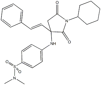 200813-00-9 4-{[1-cyclohexyl-2,5-dioxo-3-(2-phenylvinyl)-3-pyrrolidinyl]amino}-N,N-dimethylbenzenesulfonamide