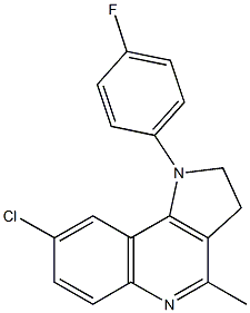 8-chloro-1-(4-fluorophenyl)-4-methyl-2,3-dihydro-1H-pyrrolo[3,2-c]quinoline 化学構造式