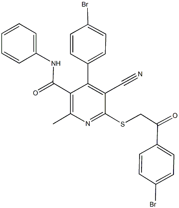 4-(4-bromophenyl)-6-{[2-(4-bromophenyl)-2-oxoethyl]sulfanyl}-5-cyano-2-methyl-N-phenylnicotinamide Structure