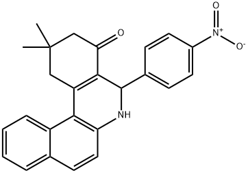 5-{4-nitrophenyl}-2,2-dimethyl-2,3,5,6-tetrahydrobenzo[a]phenanthridin-4(1H)-one Structure