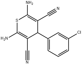 2,6-diamino-4-(3-chlorophenyl)-4H-thiopyran-3,5-dicarbonitrile Struktur