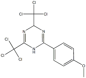 2-(4-methoxyphenyl)-4,6-bis(trichloromethyl)-1,4-dihydro-1,3,5-triazine Struktur