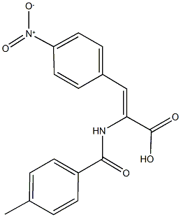 3-{4-nitrophenyl}-2-[(4-methylbenzoyl)amino]acrylic acid,201992-96-3,结构式