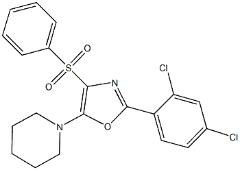 2-(2,4-dichlorophenyl)-5-(1-piperidinyl)-1,3-oxazol-4-yl phenyl sulfone Structure