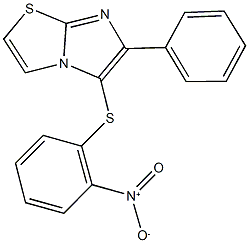 5-({2-nitrophenyl}sulfanyl)-6-phenylimidazo[2,1-b][1,3]thiazole 结构式