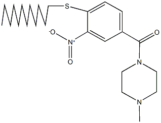 1-{4-(dodecylsulfanyl)-3-nitrobenzoyl}-4-methylpiperazine 化学構造式