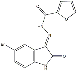 N'-(5-bromo-2-oxo-1,2-dihydro-3H-indol-3-ylidene)-2-furohydrazide 结构式