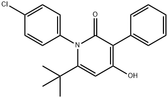 6-tert-butyl-1-(4-chlorophenyl)-4-hydroxy-3-phenyl-2(1H)-pyridinone 结构式