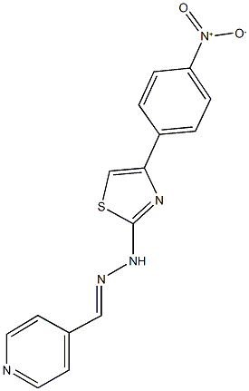 isonicotinaldehyde (4-{4-nitrophenyl}-1,3-thiazol-2-yl)hydrazone Structure