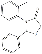 3-(2-methylphenyl)-2-phenyl-1,3-thiazolidin-4-one 化学構造式