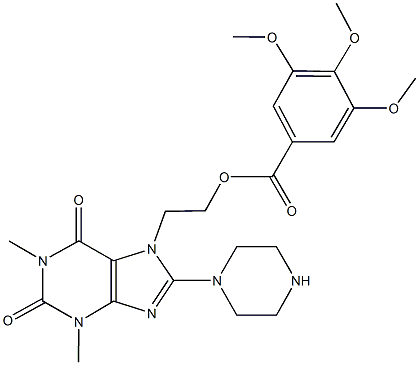 20367-10-6 2-[1,3-dimethyl-2,6-dioxo-8-(1-piperazinyl)-1,2,3,6-tetrahydro-7H-purin-7-yl]ethyl 3,4,5-trimethoxybenzoate