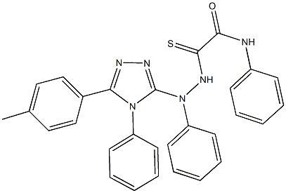 2-{2-[5-(4-methylphenyl)-4-phenyl-4H-1,2,4-triazol-3-yl]-2-phenylhydrazino}-N-phenyl-2-thioxoacetamide 结构式