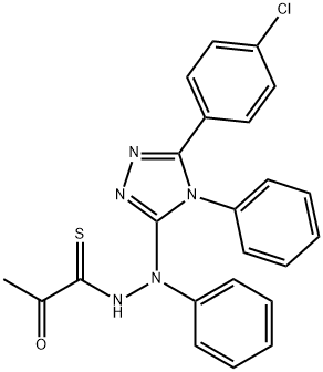 N'-[5-(4-chlorophenyl)-4-phenyl-4H-1,2,4-triazol-3-yl]-2-oxo-N'-phenylpropanethiohydrazide 结构式